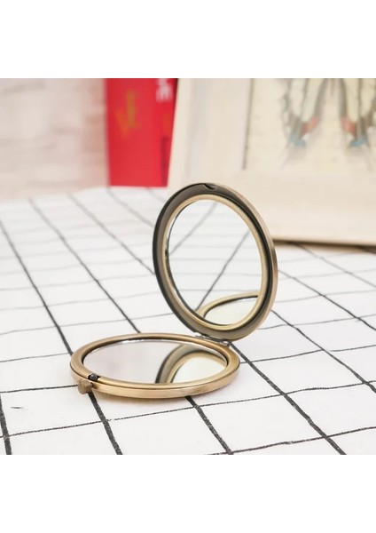 Bronz Taşınabilir Katlanır Ayna Mini Kompakt Paslanmaz Çelik Metal Makyaj Kozmetik Cep Aynası Makyaj Aynaları Güzellik Aksesuarları (Yurt Dışından)