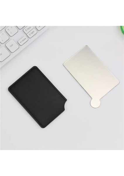 Siyah 1 Adet Paslanmaz Çelik Taşınabilir Seyahat Kırılmaz Kozmetik Ayna Makyaj Aynası Taşıma Kollu Doğum Günü Hediyesi Kırılmaz (Yurt Dışından)