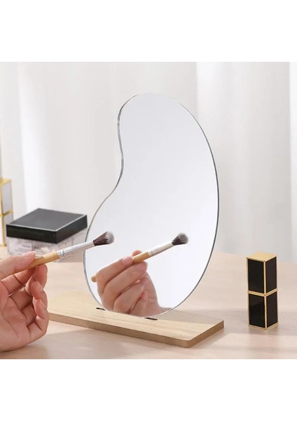 B Basit Düzensiz Ayna Ev Masaüstü Makyaj Aynası Akrilik Dekorasyon Ayakta Ayna (Yurt Dışından) indirimleri