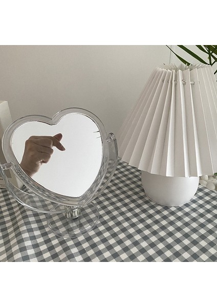 Kırmızı 1 Adet Akrilik Çift Taraflı Makyaj Aynası Sevimli Kalp Şeklinde Kozmetik Ayna, Şeffaf Taban Ev Yatak Odası Masaüstü Makyaj Aynası (Yurt Dışından) fırsatları
