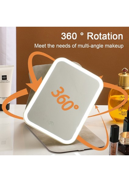 Aj Mor Taşınabilir Katlanır LED Ayna 360 Yatak Odası Tuvalet Masası Masası Seyahat Aynaları Kadınlar Için Makyaj Araçları Aydınlatma ile Makyaj Miroir (Yurt Dışından)