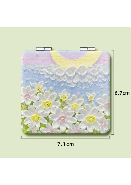 Kırmızı Yağlıboya Makyaj Aynası 2x Büyüteç Kozmetik Ayna Taşınabilir Kadın Katlanır Çift Taraflı Küçük Ayna Güzellik Araçları (Yurt Dışından) indirimleri