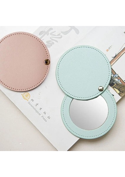 Turuncu Taşınabilir Pu Kozmetik Ayna Mini Yuvarlak Makyaj Aynası Katlanır Cep Kompakt Ayna Seyahat Aksesuarları (Yurt Dışından) fırsatları