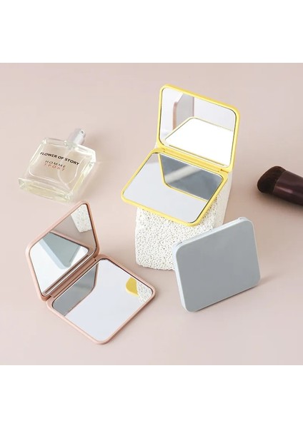 2 Yüzlü Makyaj Aynası Kare Taşınabilir Sevimli Kızın Hediye El Mini Büyüteç Ayna Cep Çift Taraflı Makyaj Aynası Kompakt (Yurt Dışından) modelleri