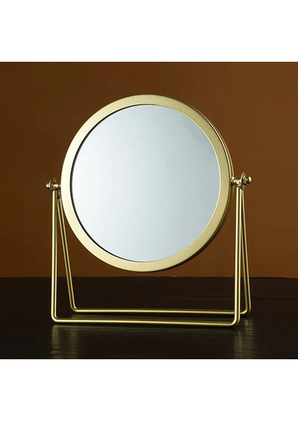 BLACK-19X28X10CM Makyaj Aynası Işık Lüks Retro Avrupa Metal Altın Ev Masaüstü Masaüstü Kare Yuvarlak Ayna Ayna Yurt Makyaj Aynası (Yurt Dışından) modelleri