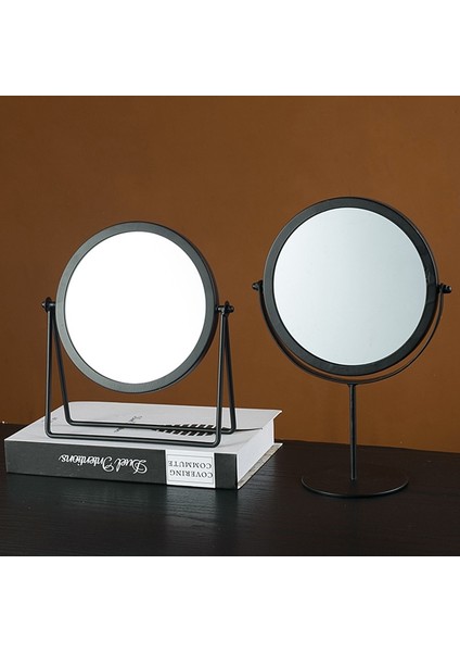 BLACK-19X28X10CM Makyaj Aynası Işık Lüks Retro Avrupa Metal Altın Ev Masaüstü Masaüstü Kare Yuvarlak Ayna Ayna Yurt Makyaj Aynası (Yurt Dışından) fırsatları