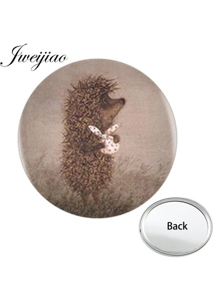 H230 Youhaken Hedgehog In The Fog Tek Taraflı Düz Cep Aynası Mini Sevimli Pürüzsüz Kompakt Taşınabilir Basit Makyaj Vanity El Aynaları (Yurt Dışından)