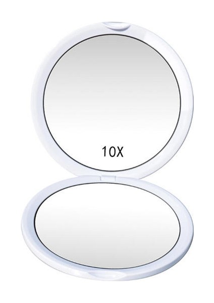 Beyaz Mini Taşınabilir Makyaj Aynası 10X Büyütün El Tutma Katlanabilir Çift Cep Küçük Makyaj Aynası Seyahat Güzellik Kozmetik Aracı Için (Yurt Dışından)
