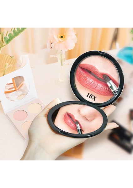 Beyaz Mini Taşınabilir Makyaj Aynası 10X Büyütün El Tutma Katlanabilir Çift Cep Küçük Makyaj Aynası Seyahat Güzellik Kozmetik Aracı Için (Yurt Dışından) fırsatları