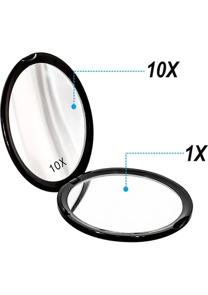 Beyaz Mini Taşınabilir Makyaj Aynası 10X Büyütün El Tutma Katlanabilir Çift Cep Küçük Makyaj Aynası Seyahat Güzellik Kozmetik Aracı Için (Yurt Dışından) indirimleri
