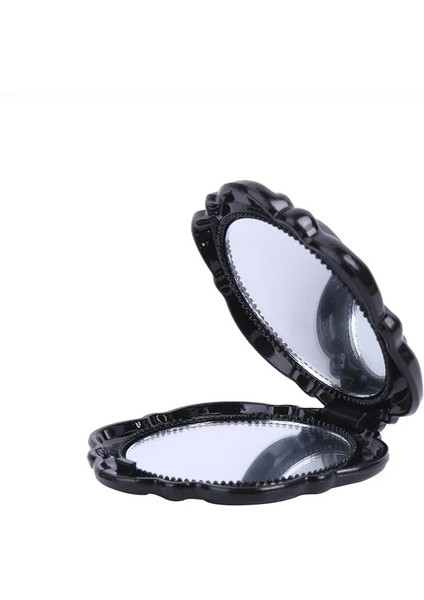 Beyaz Mini Ayna Retro Gül Çiçek Taşınabilir Küçük Cep Makyaj Aynası Çift Taraflı El Aynaları Kompakt Kozmetik Güzellik Aracı Tuvalet (Yurt Dışından)