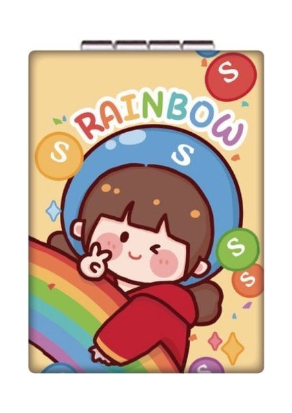 18 Karikatür Çift Taraflı Taşınabilir Ayna Sevimli Kawaii Makyaj Aynası Kozmetik Kızlar Ayna Katlanır Cep Kompakt Ayna (Yurt Dışından)