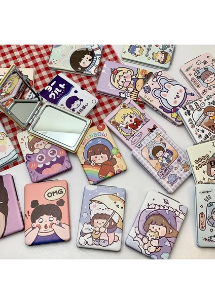 18 Karikatür Çift Taraflı Taşınabilir Ayna Sevimli Kawaii Makyaj Aynası Kozmetik Kızlar Ayna Katlanır Cep Kompakt Ayna (Yurt Dışından) fiyatları