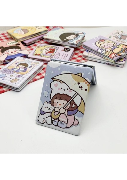18 Karikatür Çift Taraflı Taşınabilir Ayna Sevimli Kawaii Makyaj Aynası Kozmetik Kızlar Ayna Katlanır Cep Kompakt Ayna (Yurt Dışından) modelleri