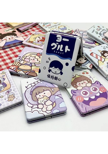 18 Karikatür Çift Taraflı Taşınabilir Ayna Sevimli Kawaii Makyaj Aynası Kozmetik Kızlar Ayna Katlanır Cep Kompakt Ayna (Yurt Dışından) fırsatları
