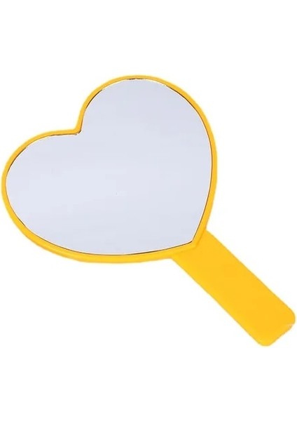 Sarı-Null Taşınabilir El Makyaj Aynası Kalp Şekli Kozmetik Ayna Düzensiz Kompakt Aynalar Saplı Kadın Kız Makyaj Güzellik Aracı (Yurt Dışından)