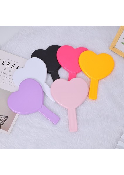 Sarı-Null Taşınabilir El Makyaj Aynası Kalp Şekli Kozmetik Ayna Düzensiz Kompakt Aynalar Saplı Kadın Kız Makyaj Güzellik Aracı (Yurt Dışından) fiyatları