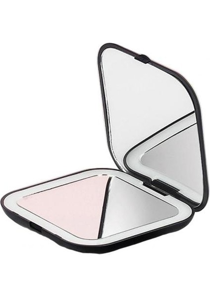 Siyah Makyaj Aynası Yumuşak Işık Büyüteç Ayna 5 Kez Büyütme Mini Ayna LED Makyaj Aynası Cep Kozmetik Ayna Güzellik (Yurt Dışından)