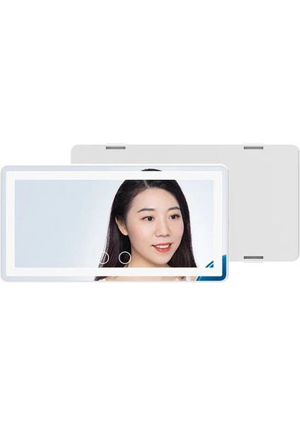 Beyaz Araba Güneşlik Makyaj Aynası Ekranda Dokunmatik ile Şarj Edilebilir Makyaj Aynası Kısılabilir (Yurt Dışından)