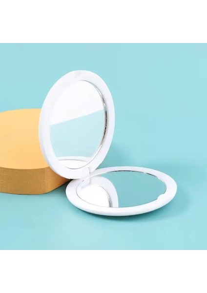 Pembe Mini Katlanır Küçük Makyaj Yuvarlak Ayna Kompakt El Dekoratif Ayna Çift Taraflı Çevirme Güzellik Giyinme Cep Kozmetik Pembe (Yurt Dışından) fırsatları