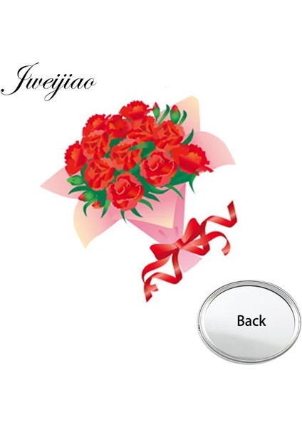 KL20 Youhaken Çiçek Fotoğrafları Baskılı Mini Tek Tarafı Düz Cep Aynası Pürüzsüz Kompakt Taşınabilir Basit Hediye Makyaj Vanity El Aynaları (Yurt Dışından)