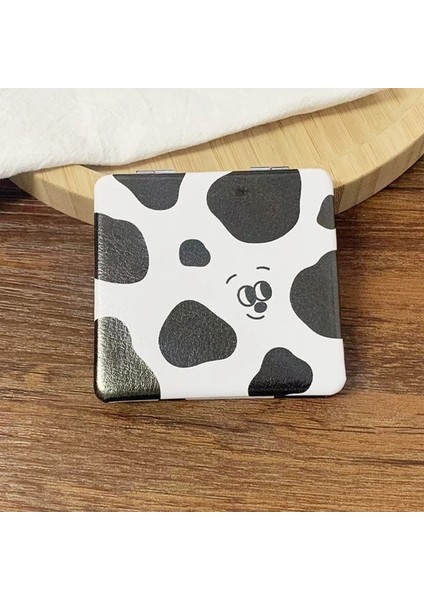 Inek Ayı Parlak Bataklık Makyaj Aynası Taşınabilir Büyüteç El Kare Makyaj Ayakta Vanity Katlanabilir Cep Aynası Sevimli Kompakt Kızlar (Yurt Dışından) fiyatları