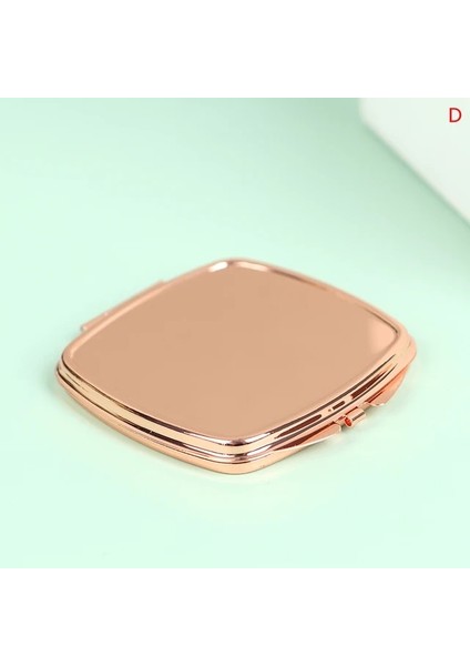 D Yaklaşık 6X6CM 1 Adet Taşınabilir Katlanır Ayna Kompakt Paslanmaz Çelik Metal Makyaj Kozmetik Cep Aynası Güzellik Aksesuarları (Yurt Dışından)