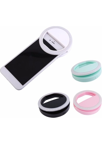 Pembe Cep Telefonu Işıklı Uyarı Işareti Selfie LED Otomatik Flaş Cep Telefonu Akıllı Telefon Için Yuvarlak Taşınabilir Selfie El Feneri Makyaj Aynası (Yurt Dışından)