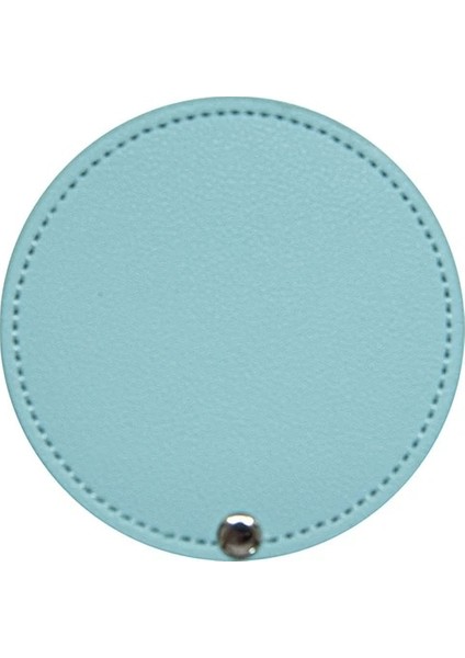 Gök Mavisi Mini Yuvarlak Makyaj Aynası Taşınabilir Pu Kozmetik Ayna Katlanır Cep Kompakt Ayna Seyahat Aksesuarları (Yurt Dışından)