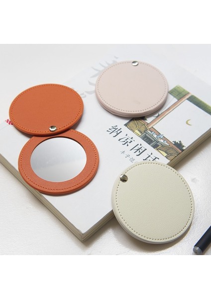 Gök Mavisi Mini Yuvarlak Makyaj Aynası Taşınabilir Pu Kozmetik Ayna Katlanır Cep Kompakt Ayna Seyahat Aksesuarları (Yurt Dışından) modelleri