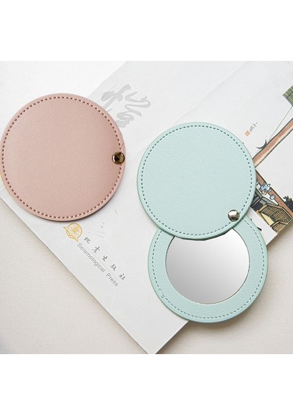 Gök Mavisi Mini Yuvarlak Makyaj Aynası Taşınabilir Pu Kozmetik Ayna Katlanır Cep Kompakt Ayna Seyahat Aksesuarları (Yurt Dışından) fırsatları