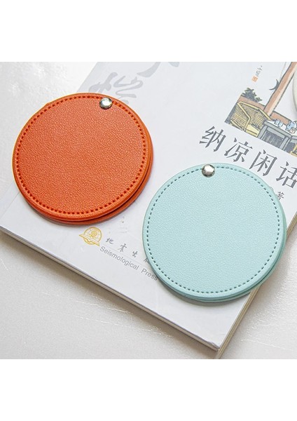 Gök Mavisi Mini Yuvarlak Makyaj Aynası Taşınabilir Pu Kozmetik Ayna Katlanır Cep Kompakt Ayna Seyahat Aksesuarları (Yurt Dışından) indirimleri