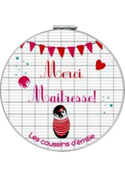 CT302 Jweıjıao Süper Maitresse Yuvarlak Cep Aynası Yeni 2019 Merci Maitresse Çift Taraflı Makyaj Masası Aynası CT290 (Yurt Dışından)