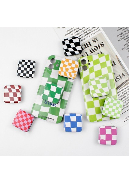 09 Ekose Dama Tahtası Cep Kozmetik Ayna Iki Taraflı Katlanır Kare Makyaj Aynası Taşınabilir Ayna Yaratıcı Telefon Tutucu (Yurt Dışından) indirimleri