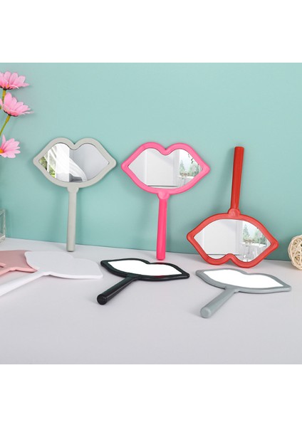 Siyah 1 Adet El Makyaj Aynası Dudak Şekilli Makyaj Aynası Saplı El Aynası Spa Salonu Kompakt Aynalar Kozmetik Ayna Kadınlar Için (Yurt Dışından) modelleri