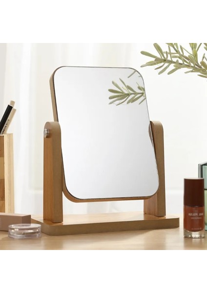25X22 cm Basit Ahşap Makyaj Aynası Dönen Masaüstü Ayna Öğrenci Yurdu Masaüstü Makyaj Masası Aynası Taşınabilir Katlanır Moda Ayna Ev (Yurt Dışından) fiyatları