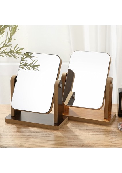 25X22 cm Basit Ahşap Makyaj Aynası Dönen Masaüstü Ayna Öğrenci Yurdu Masaüstü Makyaj Masası Aynası Taşınabilir Katlanır Moda Ayna Ev (Yurt Dışından) modelleri