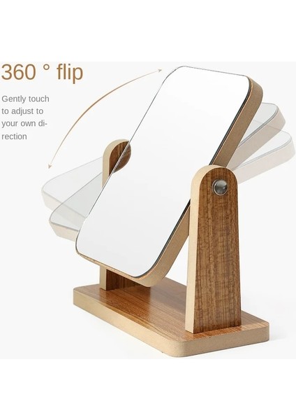 25X22 cm Basit Ahşap Makyaj Aynası Dönen Masaüstü Ayna Öğrenci Yurdu Masaüstü Makyaj Masası Aynası Taşınabilir Katlanır Moda Ayna Ev (Yurt Dışından) fırsatları