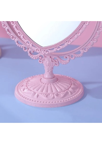 Kalp Pembe Prenses Kozmetik Ayna Yatak Odası Kalp Şeklinde Boy Aynası Avrupa Tarzı Retro Çift Taraflı Makyaj Aynası Güzel Kız Oval (Yurt Dışından) modelleri