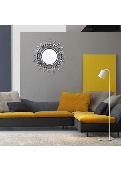 Duvara Asılı Yuvarlak Ayna, Gümüş Duvar Aynaları, Yatak Odası Vanity Hall Oda Koridoru Için Harika Dekorasyon (Yurt Dışından) modelleri