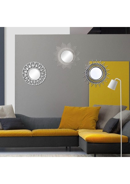 Duvara Asılı Yuvarlak Ayna, Gümüş Duvar Aynaları, Yatak Odası Vanity Hall Oda Koridoru Için Harika Dekorasyon (Yurt Dışından) fırsatları