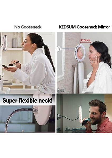 Perakende Kutusu ile 360 Derece Döndürme 10X Büyüteç LED Makyaj Aynası Kompakt Vantuz LED Işık ile Katlanır Makyaj Aynası Kozmetik Araçları (Yurt Dışından)