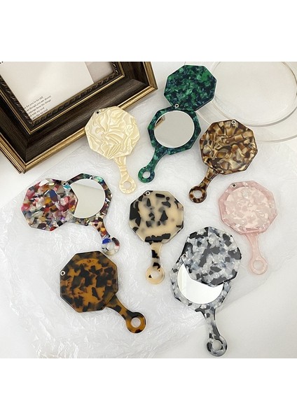 4 Sonbahar Kış Retro Poligon El Küçük Yuvarlak Ayna Asetik Asit Taşınabilir Makyaj Aynası Kadın Kızlar Için (Yurt Dışından) fiyatları