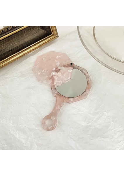 4 Sonbahar Kış Retro Poligon El Küçük Yuvarlak Ayna Asetik Asit Taşınabilir Makyaj Aynası Kadın Kızlar Için (Yurt Dışından) modelleri