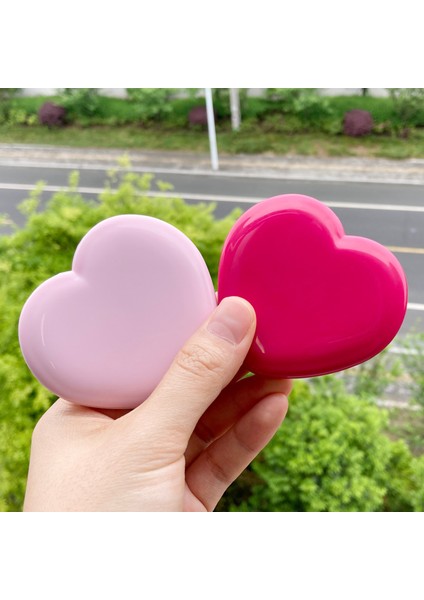 Hotpink 2'li Kalp Şeklinde Çift Taraflı Makyaj Aynası 1 Alana 1 Bedava!taşınabilir Seyahat Cep Makyaj Aynası (Yurt Dışından)