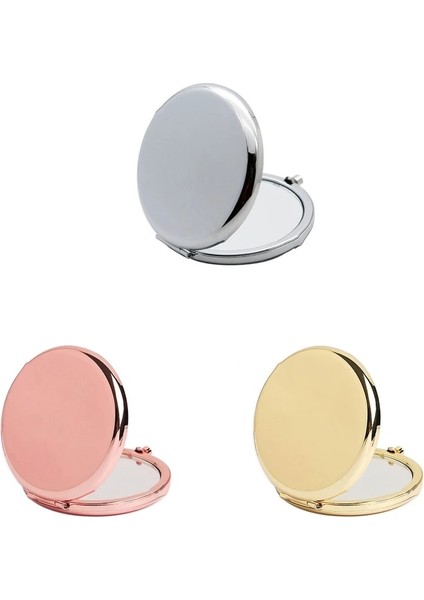 Açık Sarı Klasik Cep Aynası Büyütme Kompakt Seyahat Makyaj Aynası Gümüş/altın Taşınabilir, Katlanır, El Aynası (Yurt Dışından) fiyatları