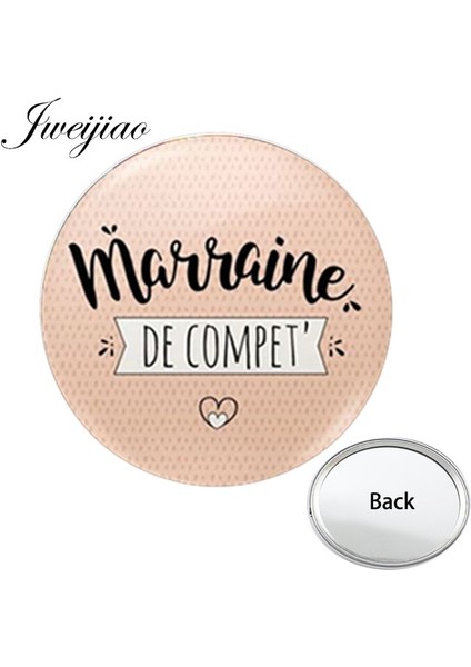 JE19 Youhaken Super Atsem Merci Bir Tarafı Düz Cep Aynası Je Suıs Une Quı Dechıre Taşınabilir Basit Makyaj Vanity El Aynaları (Yurt Dışından)