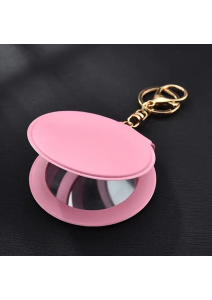 Pibk Yuvarlak Mat Küçük Ayna Taşınabilir Mini Ayna Katlanır Çift Taraflı Ayna Pu Mat Altın El Makyaj Aynası (Yurt Dışından)