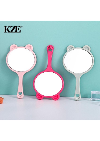 Pic Gösterisi Olarak Karikatür Sevimli Saplı Ayna Kawaii Kedi Makyaj Aynası Taşınabilir El Kozmetik Ayna Yatak Odası Kız Öğrenci Boy Aynaları (Yurt Dışından)