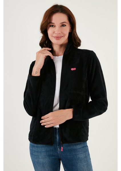 Slim Fit Anti-Pilling Tüylenme Yapmayan Yumuşak Dokulu Fermuarlı Polar Hırka Kadın Hırka 5907017 modelleri